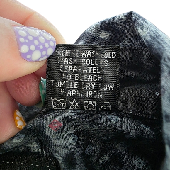 English Laundry Men’s Long Sleeve Shirt XL Geometric Microprint Navy Gray Button - Picture 8 of 8